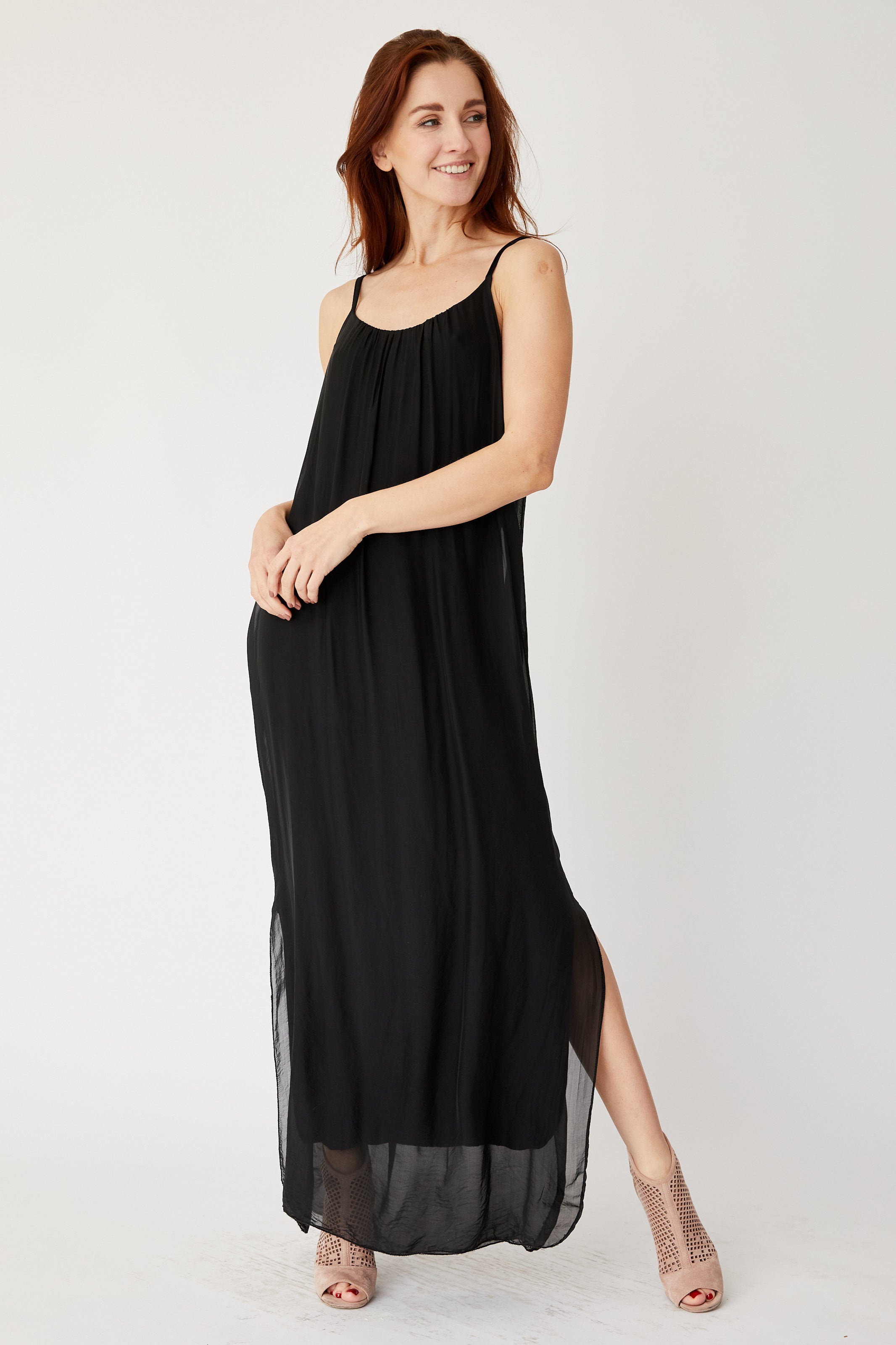 Italian Silk Tank Dress (3 Colors) Black Italian Silk Tank Dress (3 Colors) Black