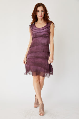 Italian Silk Short Layered Dress Six Colors Jacqueline B Clothing