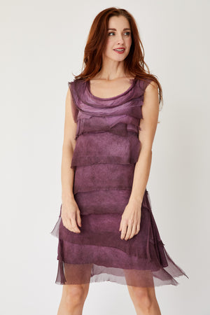 Short Layered Silk Dress (Six Colors) - Jacqueline B Clothing
