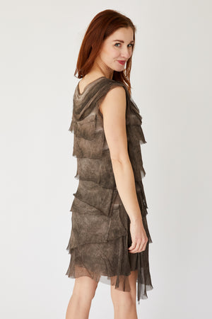 Italian Silk Short Layered Dress (Six Colors) Dusty Rose Italian Silk Short Layered Dress (Six Colors) Dusty Rose