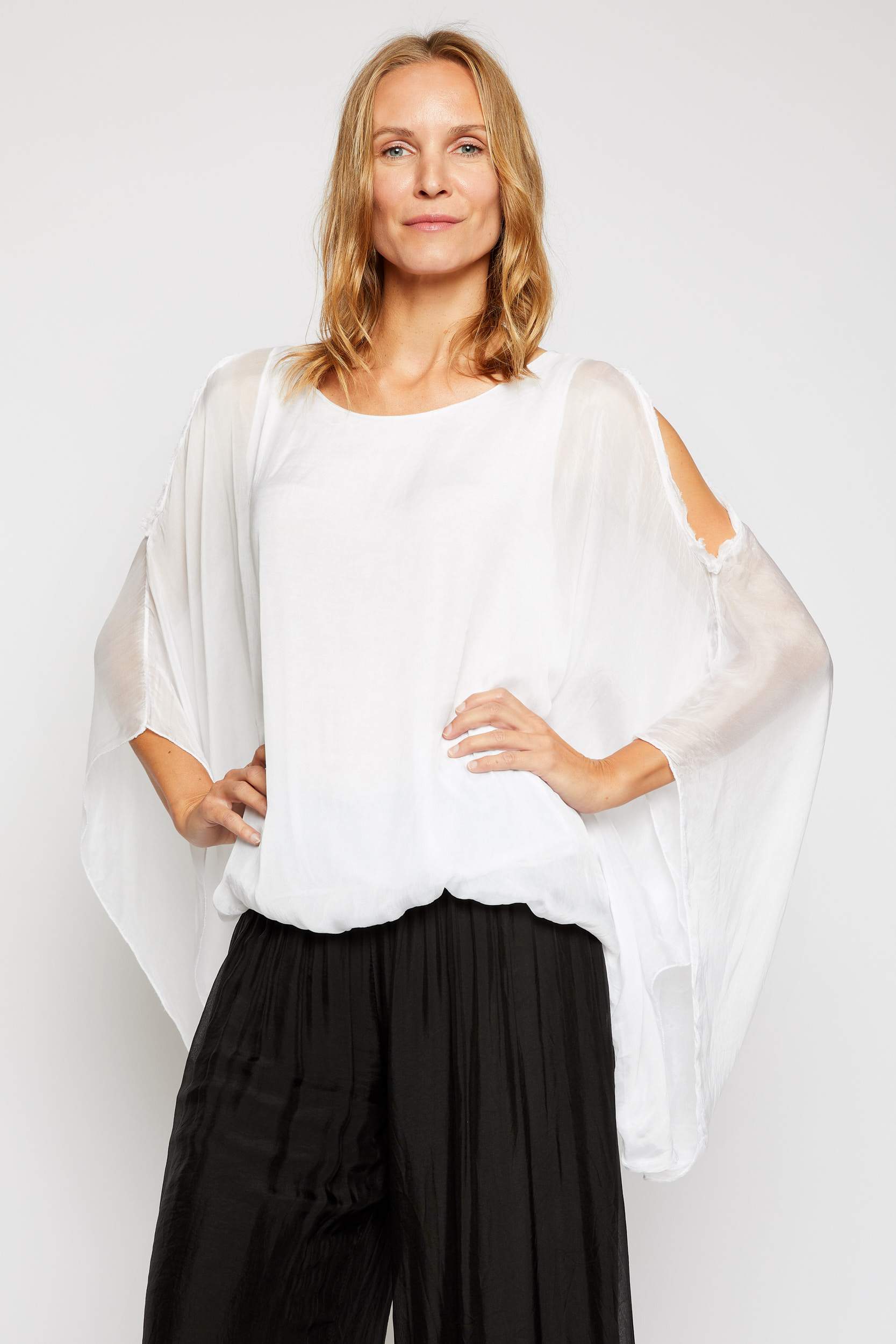 Italian Silk Cold Should Top - Jacqueline B Clothing