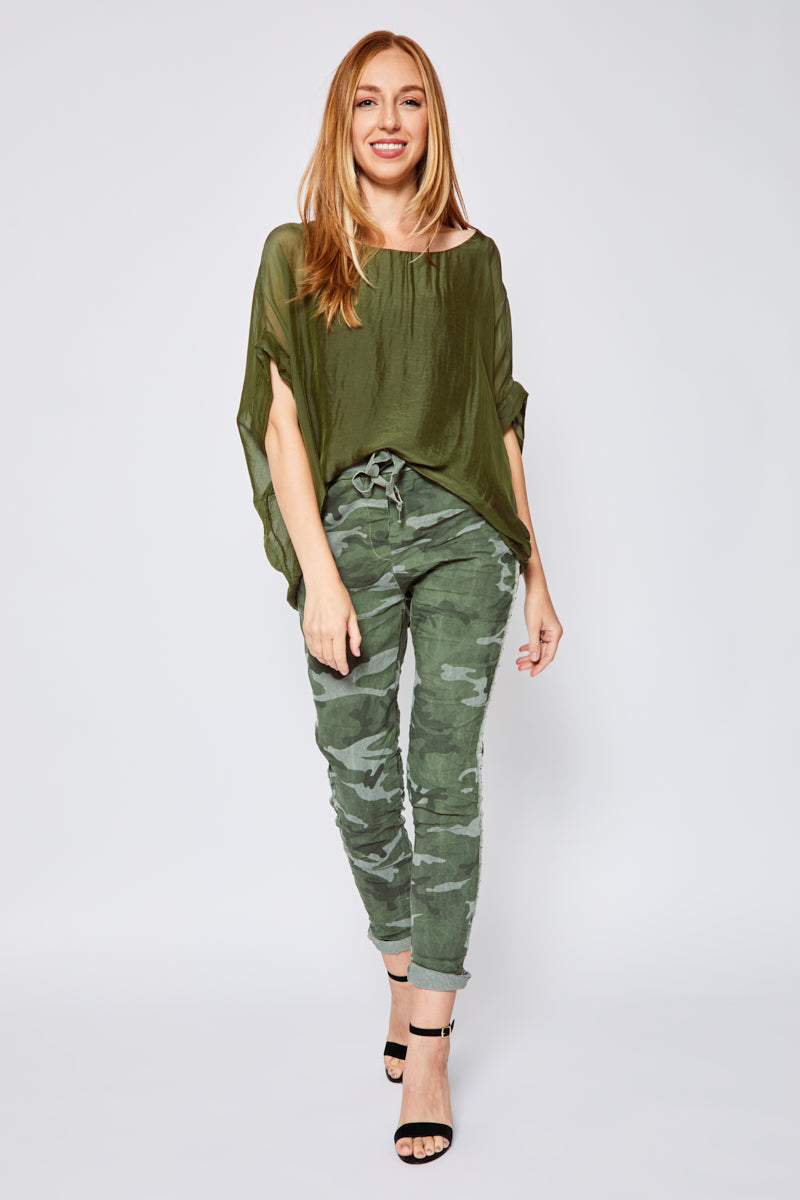 Super Stretch Studded Camo Pants - Jacqueline B Clothing