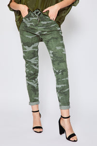 Super Stretch Studded Camo Pants - Jacqueline B Clothing