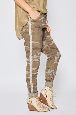 Super Stretch Studded Camo Pants - Jacqueline B Clothing