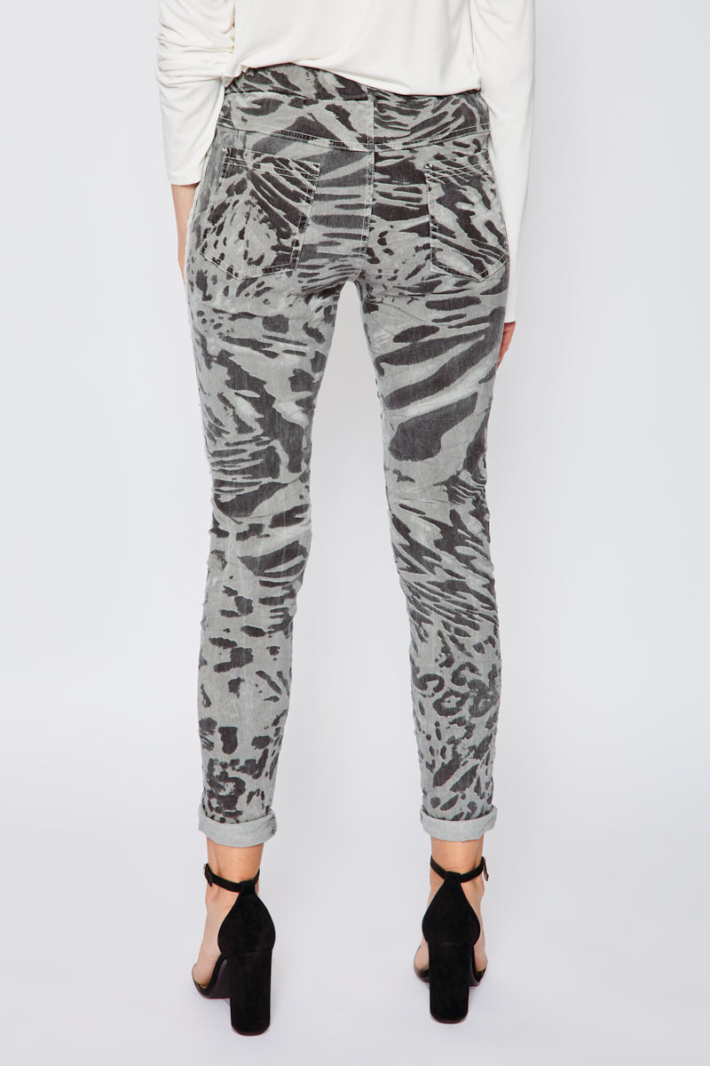 Animal Pattern Super Stretch Pants - Jacqueline B Clothing