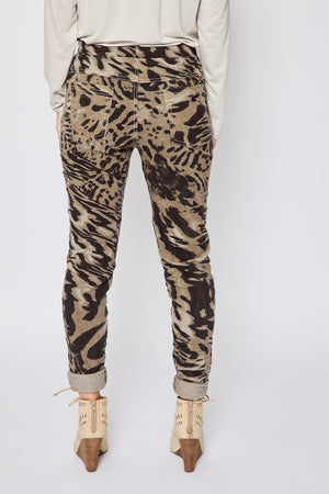 Animal Pattern Super Stretch Pants - Jacqueline B Clothing