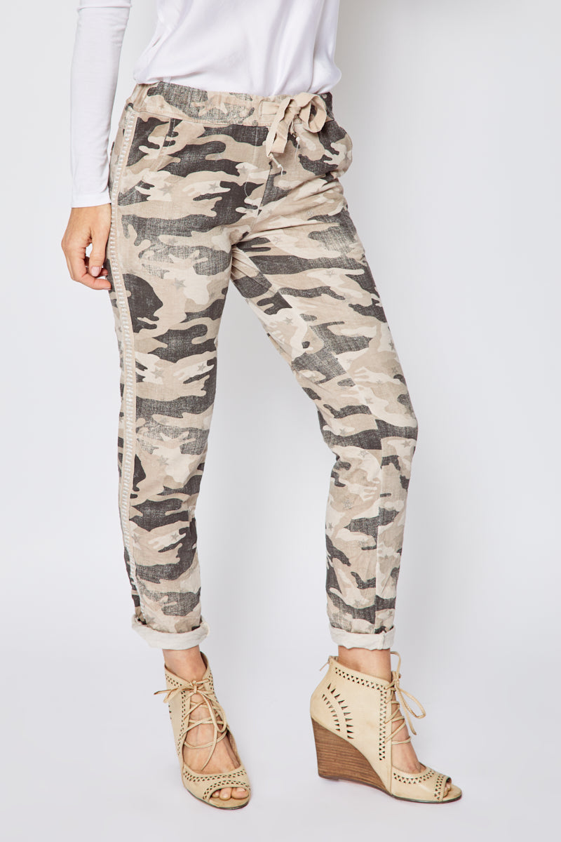 Butterfly & Floral Embroidered Camo Pants – KIC NYC