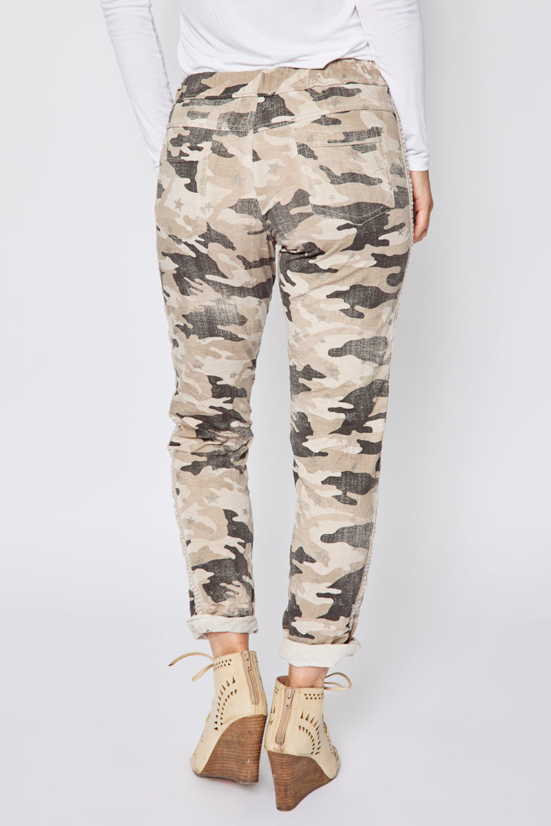 Soft Camo Pants w/ Mini Stars - Jacqueline B Clothing