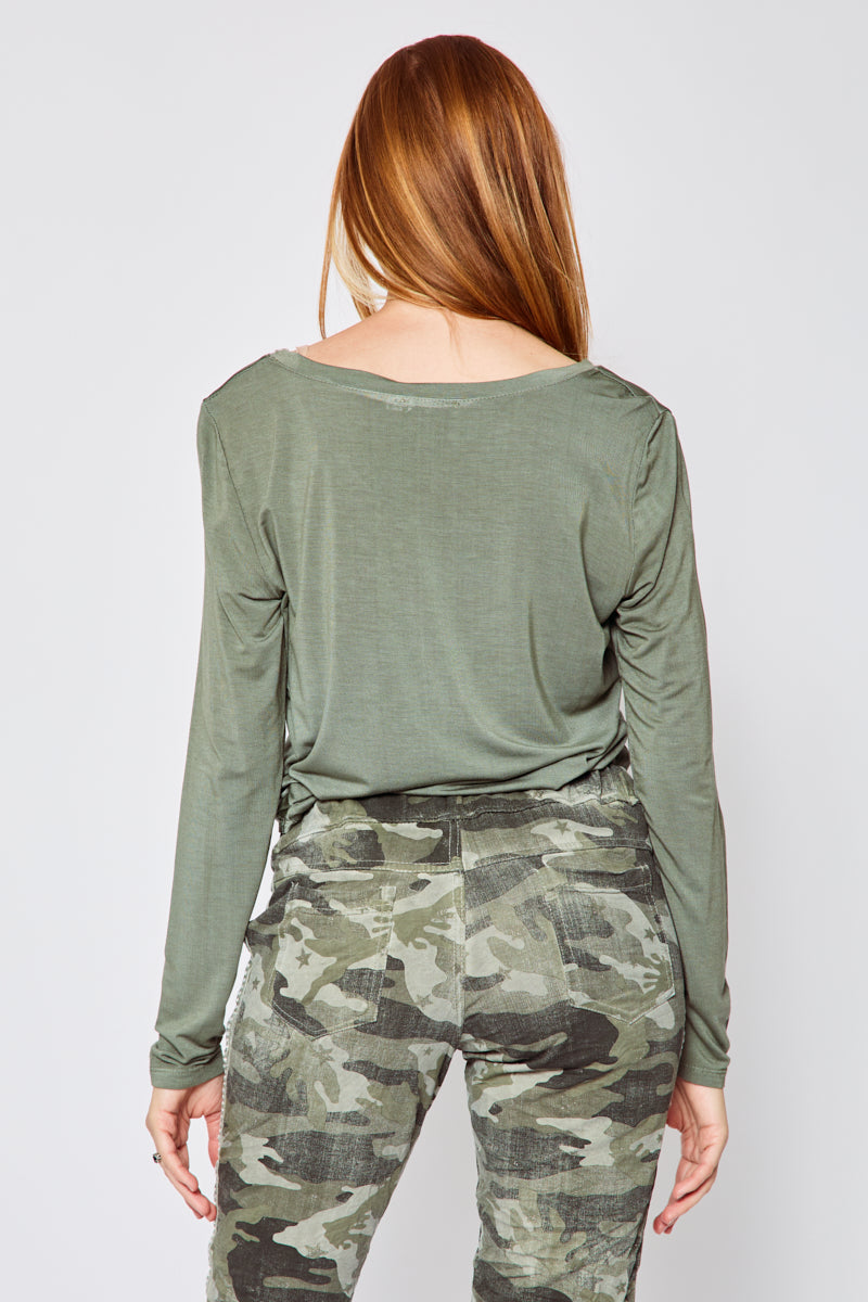 Long Sleeve Fitted V Neck (Three Colors) - Jacqueline B Clothing