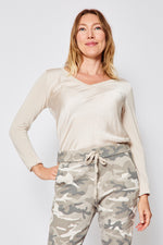 Long Sleeve Fitted V Neck (Three Colors) - Jacqueline B Clothing