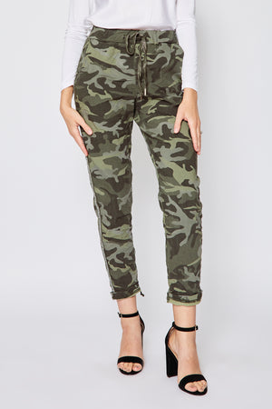 D Style Silver Stripe Camo Pants (Five Colors) - Jacqueline B Clothing