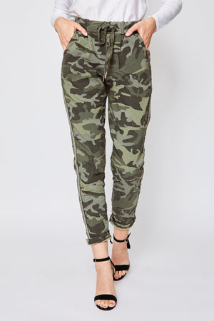 D Style Silver Stripe Camo Pants (Five Colors) - Jacqueline B Clothing