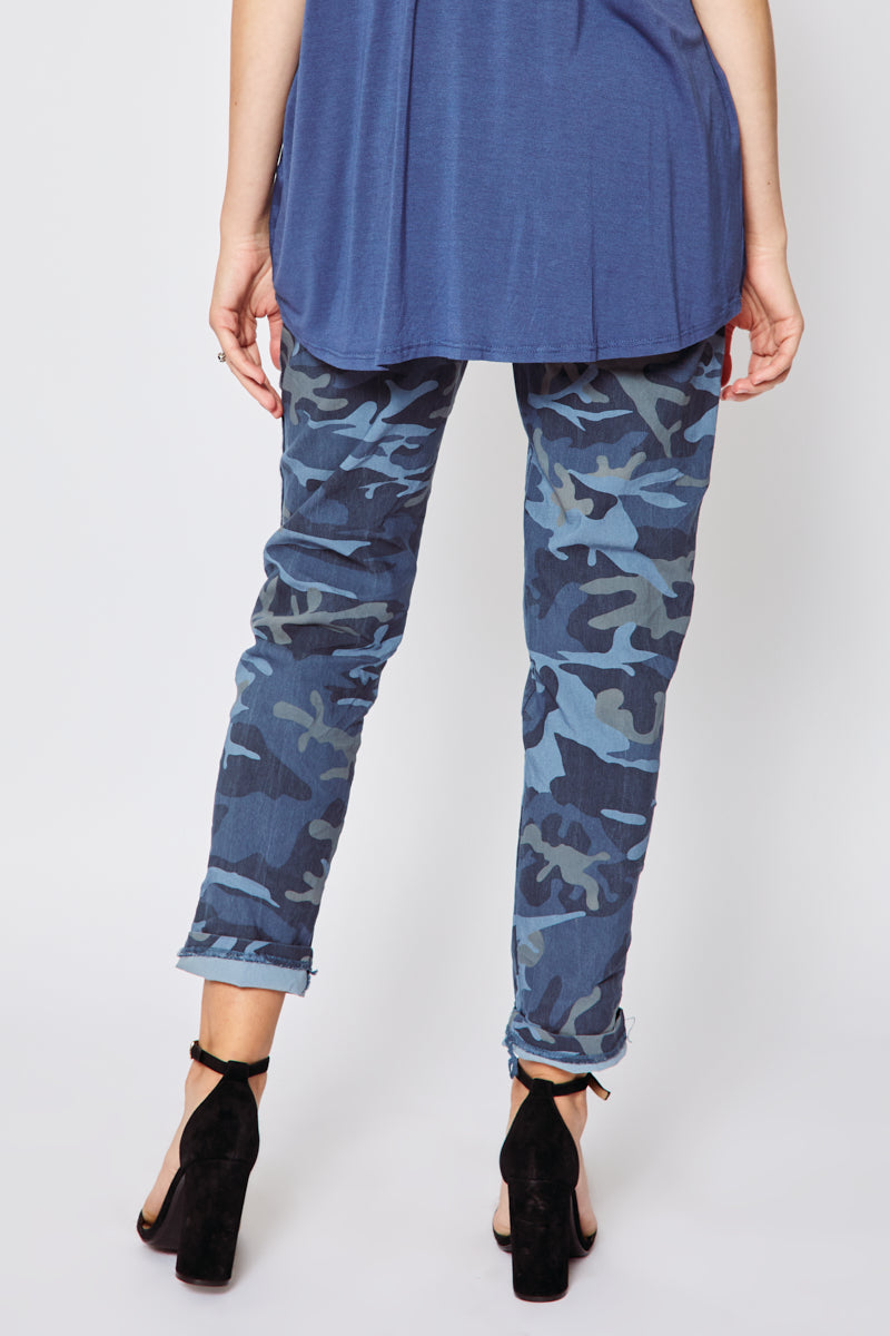 D Style Silver Stripe Camo Pants Five Colors Jacqueline B Clothing