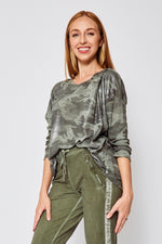 Long Sleeve Shimmer Camo Top (Four Colors) - Jacqueline B Clothing
