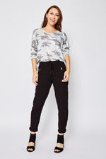 Long Sleeve Shimmer Camo Top (Four Colors) - Jacqueline B Clothing
