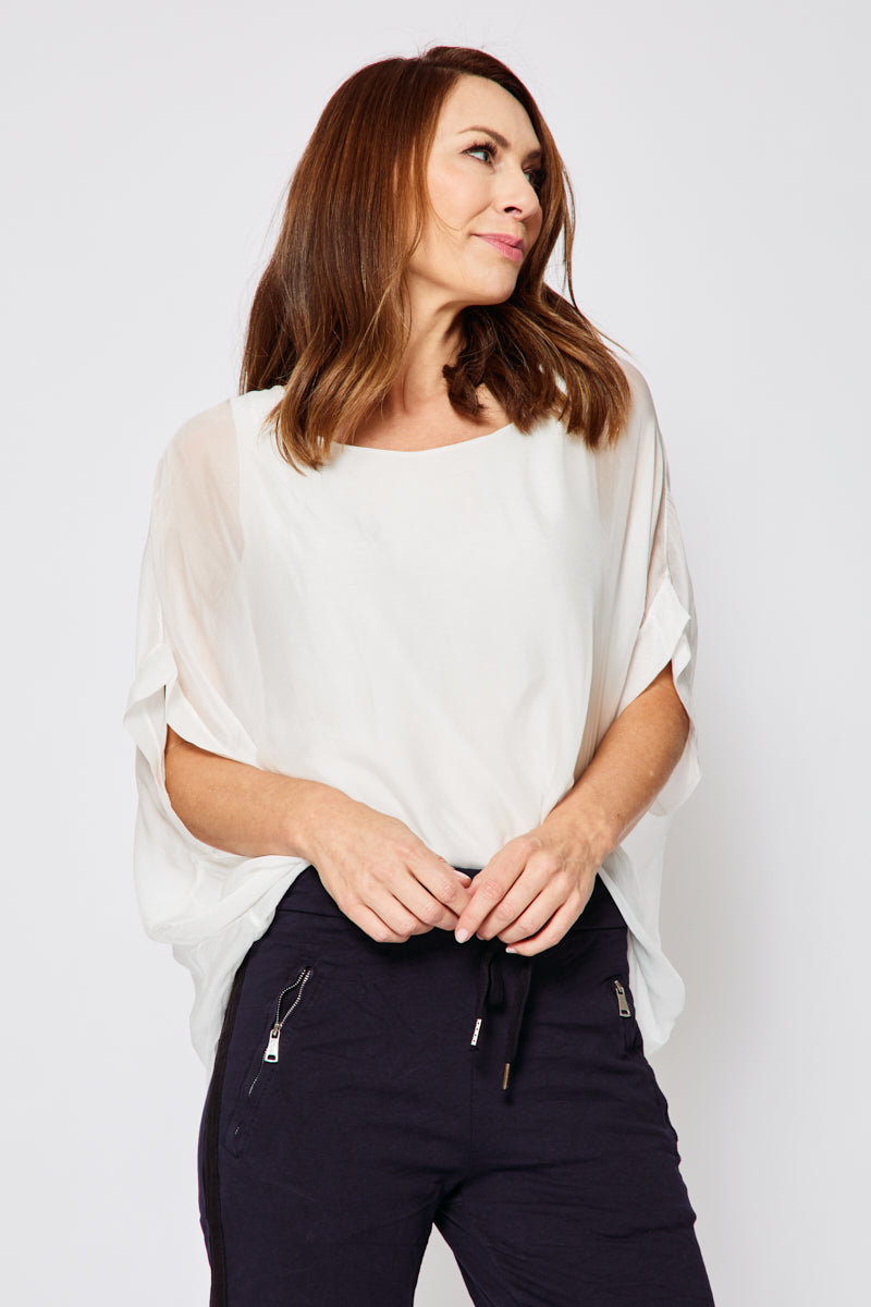 Italian Silk Flowing T Shirt (Three Colors) - Jacqueline B Clothing