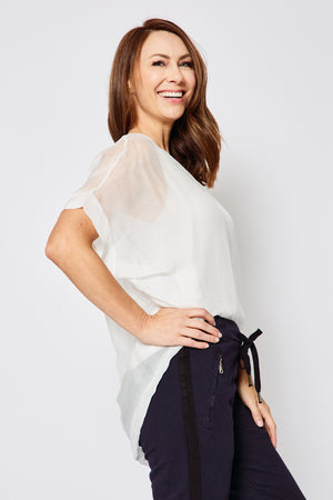 Italian Silk Flowing T Shirt (Three Colors) - Jacqueline B Clothing