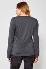 Drapeneck Satin Top - Jacqueline B Clothing