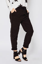 Studded Solid Pants (Three Colors) - Jacqueline B Clothing