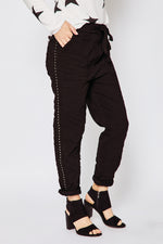 Studded Solid Pants (Three Colors) - Jacqueline B Clothing
