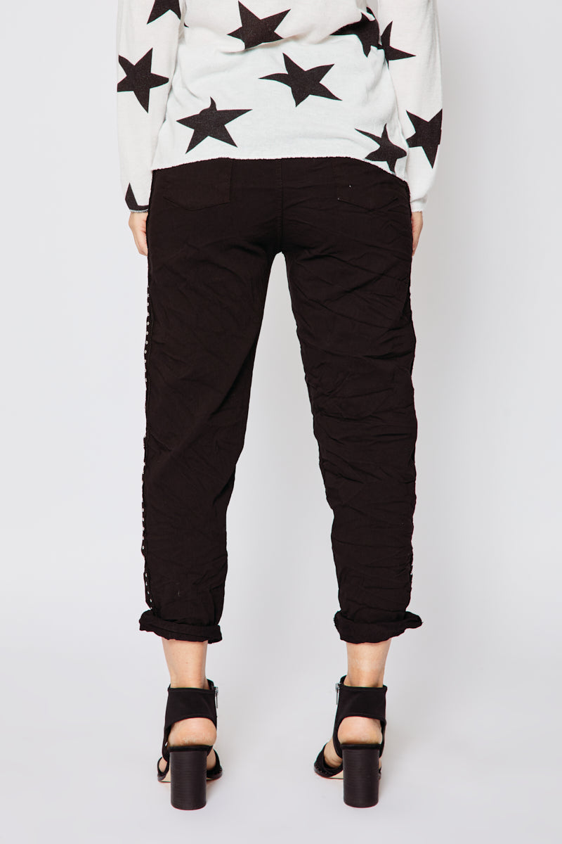 Studded Solid Pants (Three Colors) - Jacqueline B Clothing
