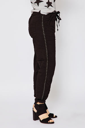 Studded Solid Pants (Three Colors) - Jacqueline B Clothing