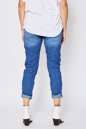 Denim Patch Pants - Jacqueline B Clothing