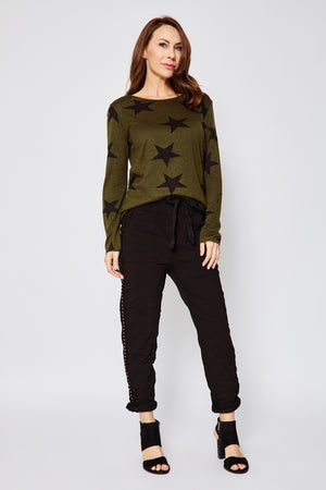 Studded Solid Pants (Three Colors) - Jacqueline B Clothing