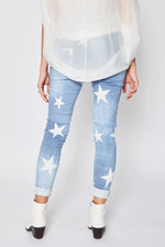Light Denim Star Pant - Jacqueline B Clothing