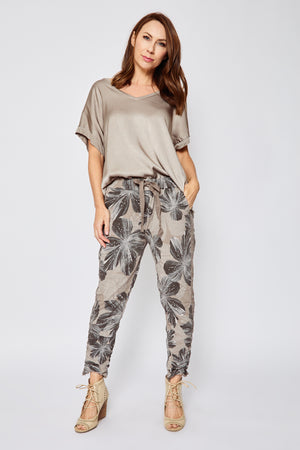 Floral Italian Super Stretch Pants (Three Colors) - Jacqueline B Clothing