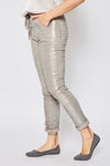 Satin Stripe Italian  Stretch Pants (Five Colors) - Jacqueline B Clothing