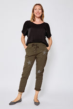 Embellished Star Stretch Pants (Four Colors) - Jacqueline B Clothing