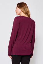 Drapeneck Satin Top - Jacqueline B Clothing