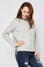 Turtleneck Fringe Sweater (Six Colors) - Jacqueline B Clothing