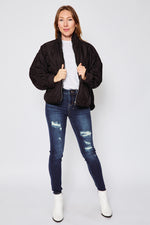 Quilted Zip Up Jacket (Two Colors) - Jacqueline B Clothing