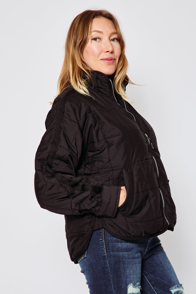 Quilted Zip Up Jacket (Two Colors) - Jacqueline B Clothing