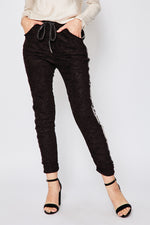 Black Suede Pants - Jacqueline B Clothing