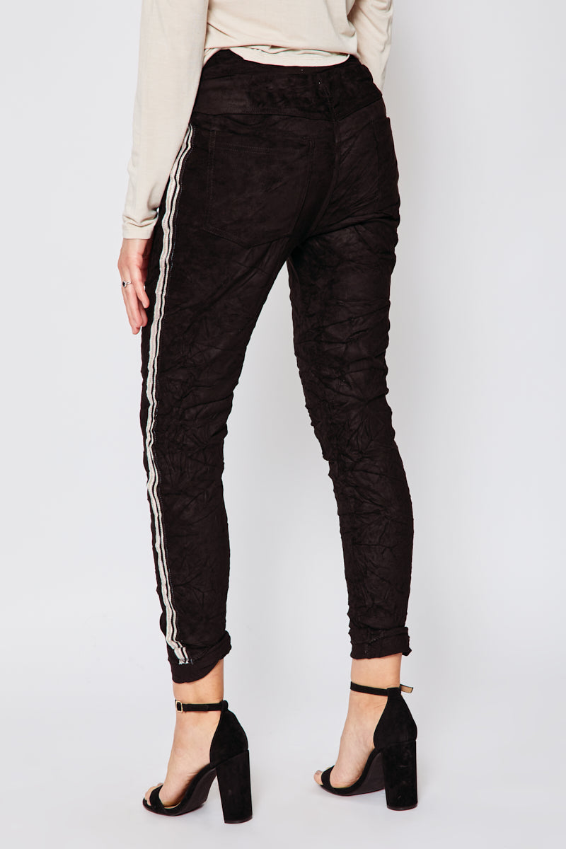 Black Suede Pants - Jacqueline B Clothing