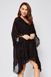 Italian Silk Flowy Embroidered Tunic (Two Colors) Jacqueline B Clothing Italian Silk Flowy Embroidered Tunic (Two Colors) Jacqueline B Clothing