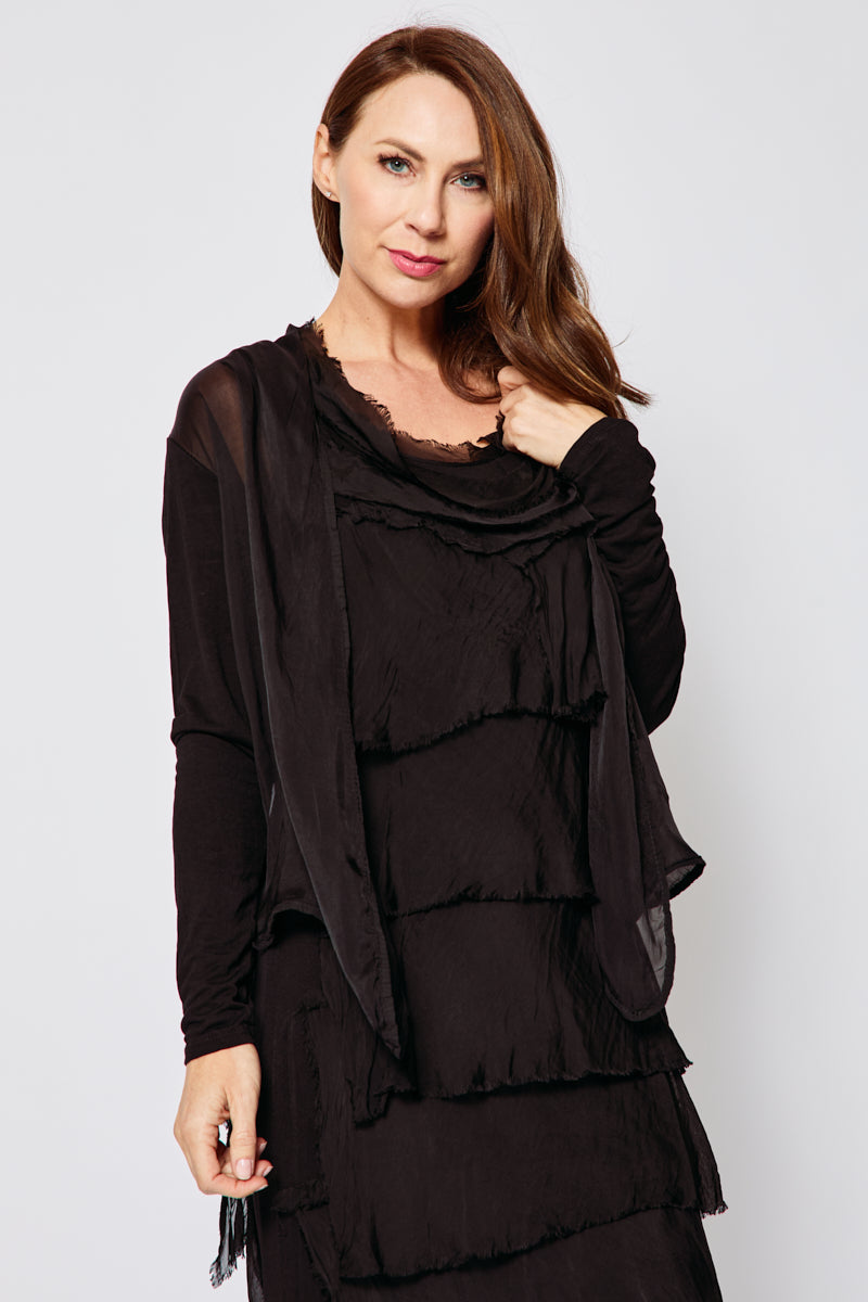Crop Silk Jacket - Jacqueline B Clothing