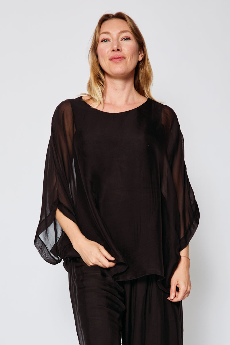 Italian Silk Flowing T Shirt (Three Colors) - Jacqueline B Clothing