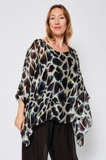 Italian Silk Abstract Pattern Flowing Top - Jacqueline B Clothing