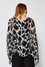 Italian Silk Abstract Pattern Flowing Top - Jacqueline B Clothing