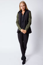 Zip-Out Hoodie Black/Olive Snake Jacket - Jacqueline B Clothing