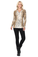 Leopard Ribbed Top - Jacqueline B Clothing
