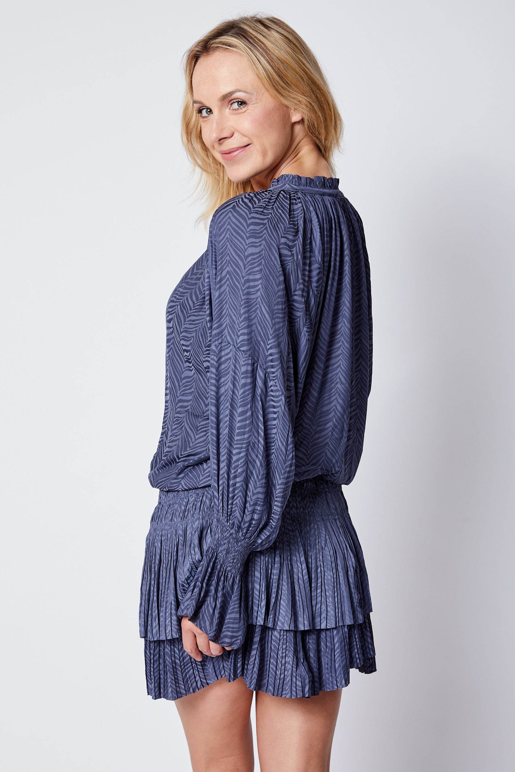 Herringbone Pattern Dress - Jacqueline B Clothing
