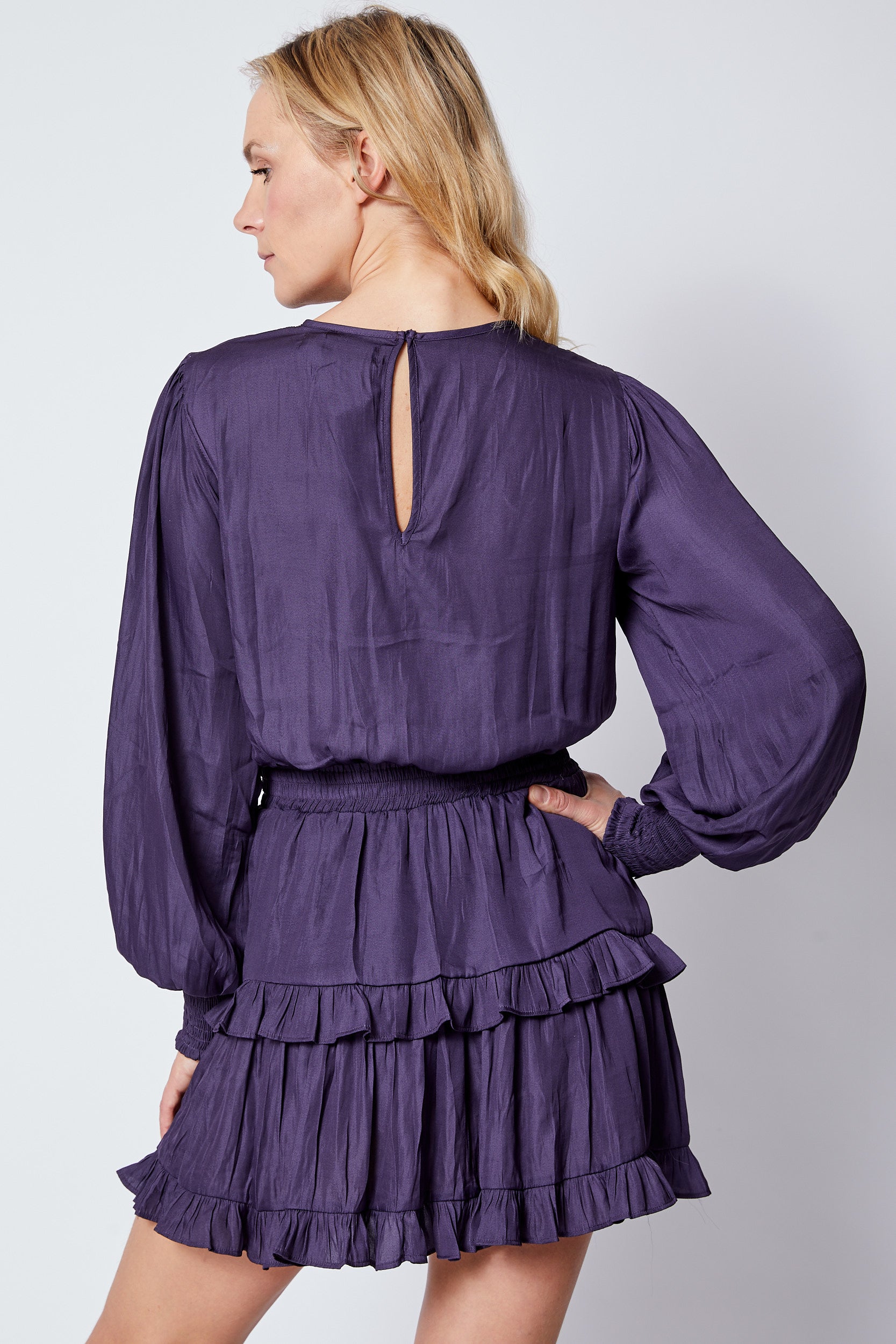 Long Sleeve Dress w/ Double Layer - Jacqueline B Clothing