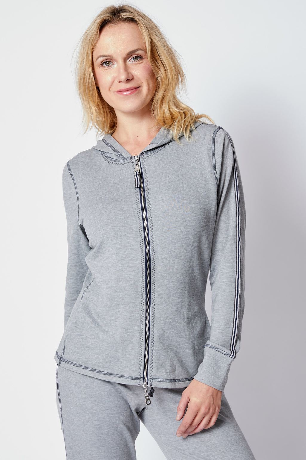 Gray Racer Stripe Sweats - Jacqueline B Clothing
