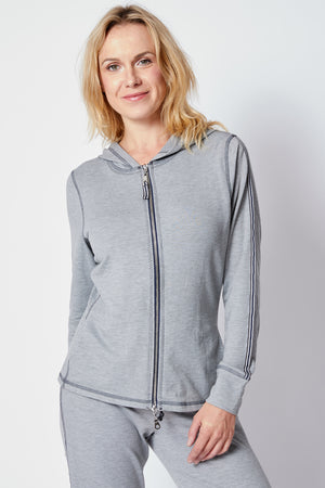 Gray Racer Stripe Sweats - Jacqueline B Clothing