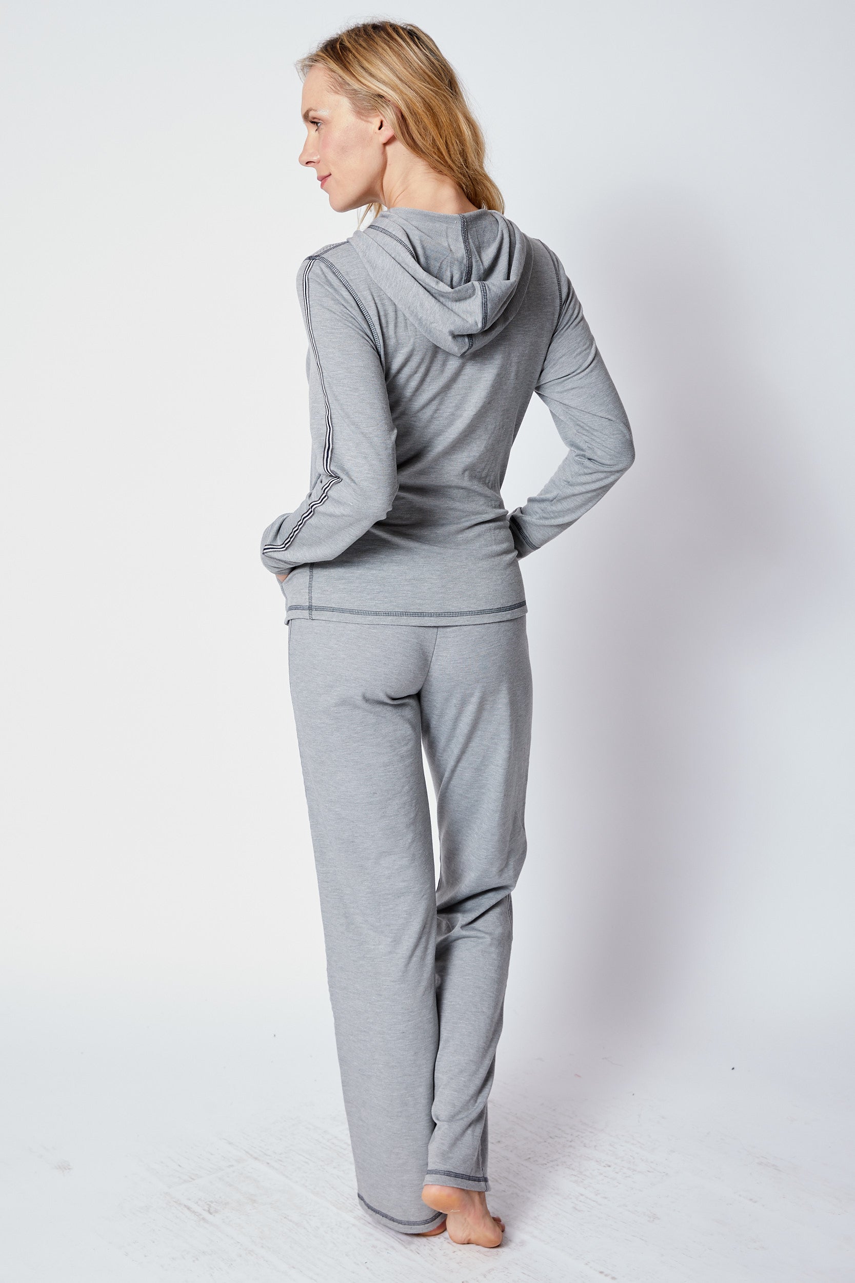 Gray Racer Stripe Sweats - Jacqueline B Clothing